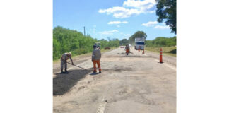 Vialidad Nacional lleva a cabo tareas de bacheo sobre la Ruta Nacional 50