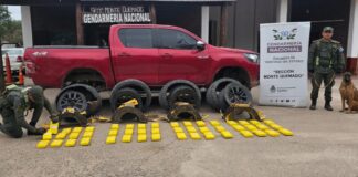 Desde Salta trasladaba más de 51 kilos de cocaína dentro de las ruedas de una camioneta